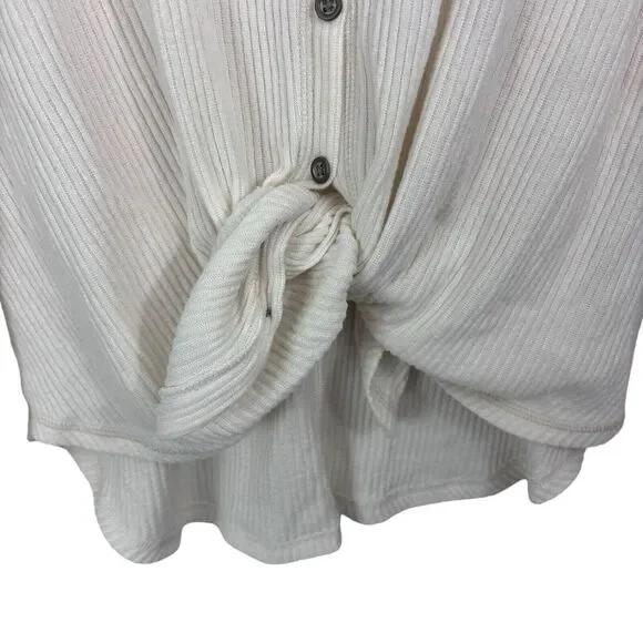 NWT Abercrombie & Fitch Ivory White Soft & Cozy Long Sleeve Oversized Top Sz XS - Picture 3 of 7